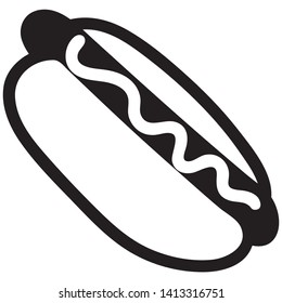 Vector illustration of a Hot dog icon or symbol