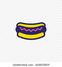 Vector illustration of hot dog icon colored line. Beautiful meal element also can be used as fast food icon element.