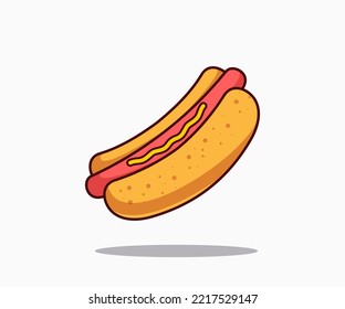 Vektorgrafik des Hot Dog Ikone. flacher Cartoon-Stil. auf weißem Hintergrund.