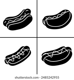 Vektorillustration von Hot Dog Icon für Unternehmen. Vektorgrafik auf Lager.