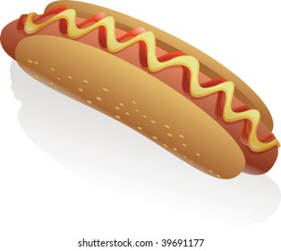 vector illustration of hot dog icon