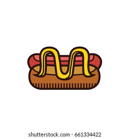 Vector illustration of hot dog - for icon food
