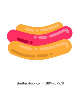 ilustración vectorial de perros calientes, comida rápida.  diseño plano minimalista