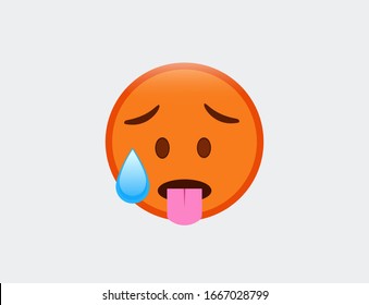 Vector illustration of Hot Face emoji