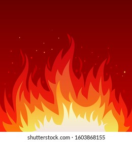 Vector illustration of a hot flame that is spreading. The heat of the fire blaze. Flame background illustration graphic resources.