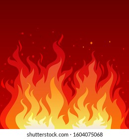 Vector illustration of a hot flame that is spreading. The heat of the fire blaze. Flame background illustration graphic resources.