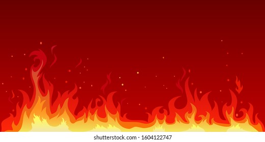 Vector illustration of a hot flame that is spreading. The heat of the fire blaze. Flame background illustration graphic resources.