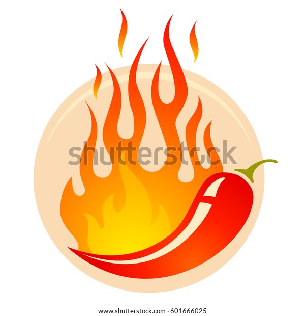 熱いヤラペノや唐辛子が火に燃えているベクターイラスト 唐辛子は火をつける のベクター画像素材 ロイヤリティフリー