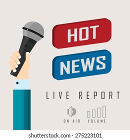 vector illustration of hot live report