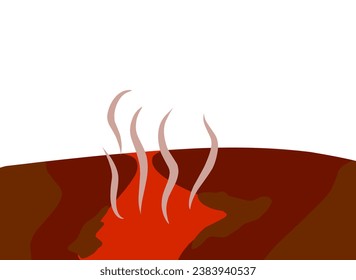 ilustración vectorial del barro caliente sobre un fondo blanco