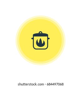 Vector Illustration Of Hot Pan Icon. Beautiful Kitchenware Element Also Can Be Used As Stewpot  Element.