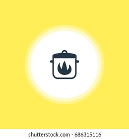 Vector Illustration Of Hot Pan Icon. Beautiful Kitchenware Element Also Can Be Used As Stewpot  Element.