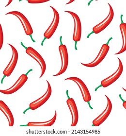 Vector illustration of hot pepper pattern seamless