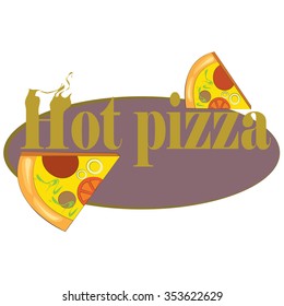 Vector illustration hot pizza logo
