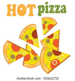 Vector illustration hot pizza logo