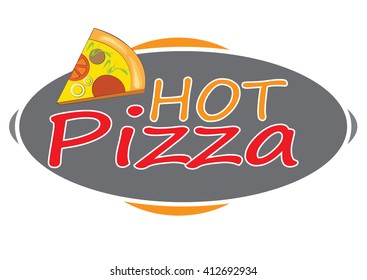 Vector illustration hot pizza logo