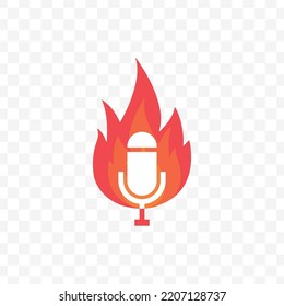 Vector Illustration Of Hot Podcasts Icon Sign And Symbol. Colored Icons For Website Design .Simple Design On Transparent Background (PNG).