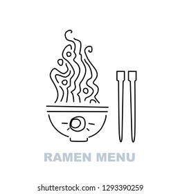 Vector illustration of hot ramen for menu