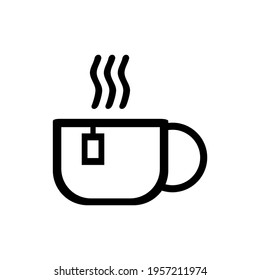 Vector illustration of hot tea cup icon on white background