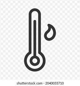 Vector illustration of hot temperature icon in dark color and transparent background(png).
