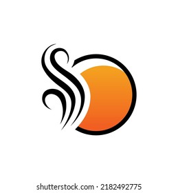 Un vector Ilustración del icono de onda caliente en fondo blanco 