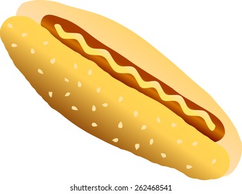 Vector illustration. Hot-dog.