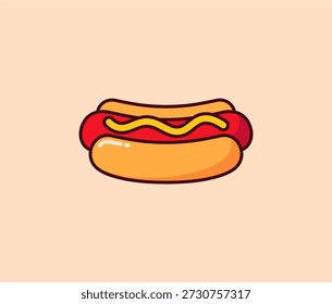 Ilustración vectorial de un hotdog