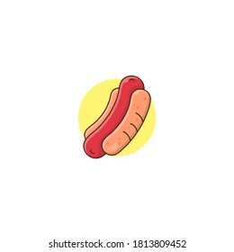 vector illustration of hotdog icon or logos, flat design,cartoon style. vector eps 10