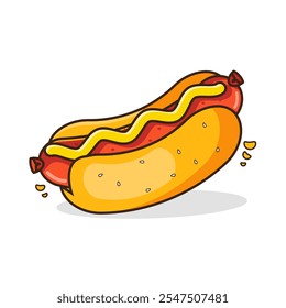 Vector illustration of hotdog sausage cartoon design