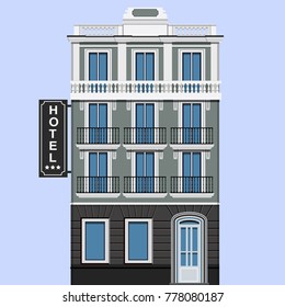 vector illustration of hotel building