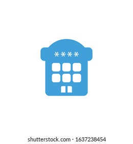 Vector illustration, hotel icon template.  
