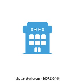 Vector illustration, hotel icon template.  
