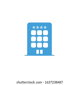 Vector illustration, hotel icon template.  
