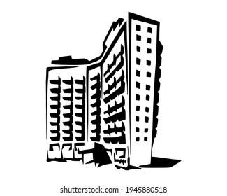 Vector Illustration of hotel for logo, icon and poster