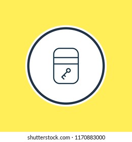 Vector illustration of hotel room icon line. Beautiful travel element also can be used as key icon element.