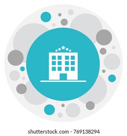 Vector Illustration Of Hotel Symbol On 5 Star Hotel Icon. Premium Quality Isolated Hostel Element In Trendy Flat Style.