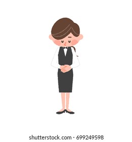 vector illustration of a hotel worker