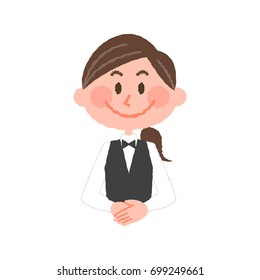 vector illustration of a hotel worker
