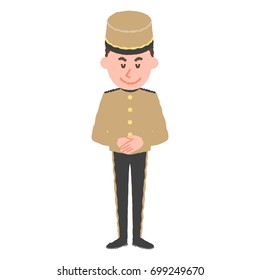 vector illustration of a hotel worker