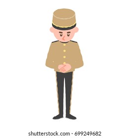 vector illustration of a hotel worker