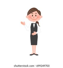 vector illustration of a hotel worker