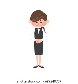 vector illustration of a hotel worker