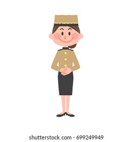 vector illustration of a hotel worker