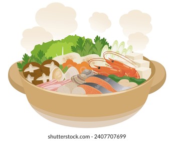 Vector illustration of hotpot cooking