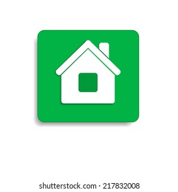 Vector illustration of houme icon. Green button