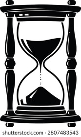 Vector illustration of an hourglass, a classic symbol of time passing, deadlines, and the fleeting nature of moments. Perfect for concepts related to time management, history, waiting, or countdowns.