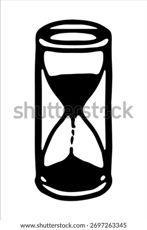 Vector illustration of an hourglass in doodle style