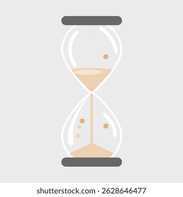 Vector illustration of hourglass with flowing sand