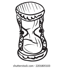 ilustración vectorial del diseño gráfico de vidrio de color, dibujo de tatuajes artísticos, dibujo a mano, uso de impresión