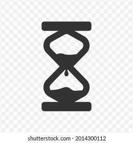 Vector illustration of hourglass icon in dark color and transparent background(png)